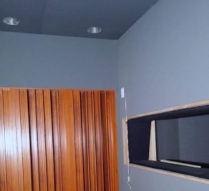 recording studio with fabric acoustical walls